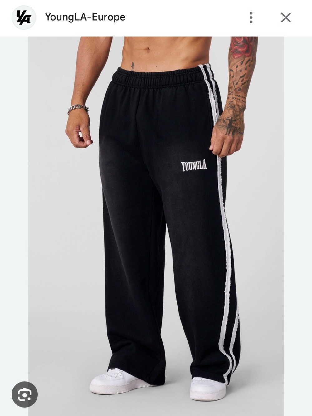 YoungLA Black Sweatpants 2124 - Vintage Striped Sweats
Black Wash / Large - Picture 2 of 6